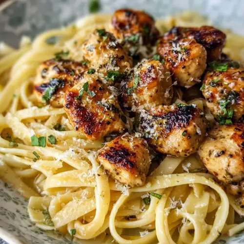 Garlic Butter Chicken Bites with Savory Parmesan Linguine