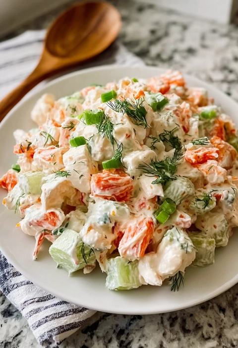 Southern-Style Creamy Seafood Salad with Imitation Crab — My Shortcut to a Coastal Craving