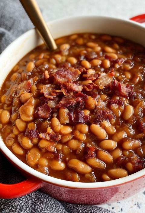 Georgia’s Loaded Baked Beans — Sweet, Smoky, and the First Dish Emptied at Any Potluck