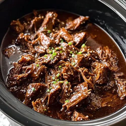 Slow Cooker 4-Ingredient Honey Garlic Beef