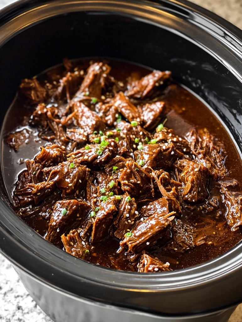 Slow Cooker 4-Ingredient Honey Garlic Beef