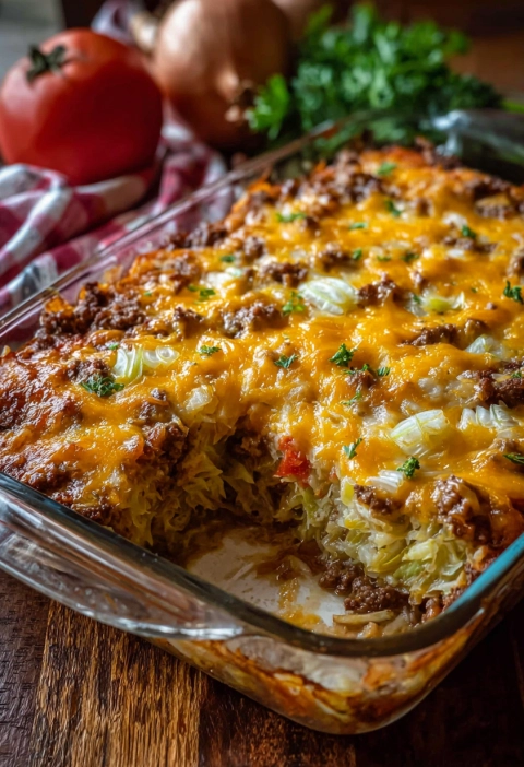 Southern Style Cabbage Beef Bake
