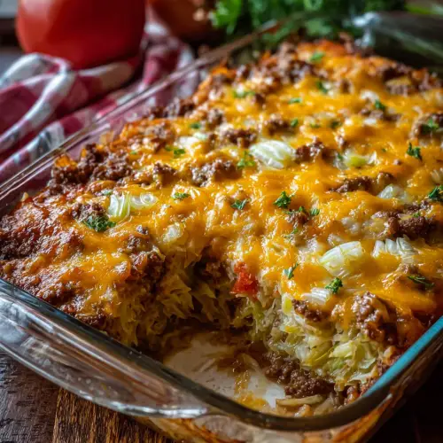 Southern Style Cabbage Beef Bake