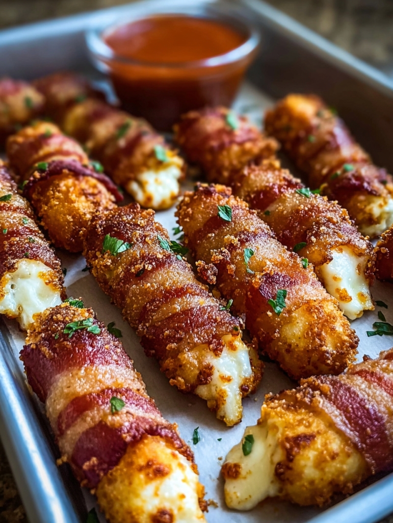 Nashville Hot Bacon Wrapped Mozzarella Sticks – Cheesy, Spicy, Gone in a Flash