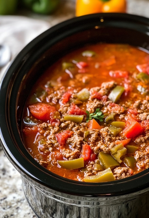 Slow Cooker Stuffed Pepper Soup: Cozy Comfort in a Bowl