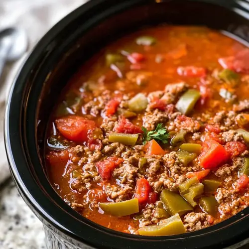 Slow Cooker Stuffed Pepper Soup: Cozy Comfort in a Bowl
