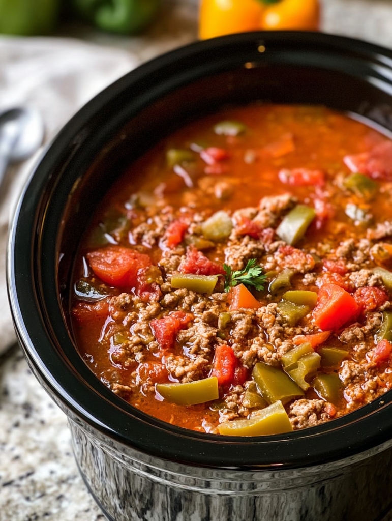 Slow Cooker Stuffed Pepper Soup: Cozy Comfort in a Bowl