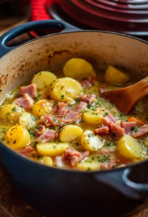 Stewed Potatoes with Ham — The Kind of Meal That Feels Like a Hug