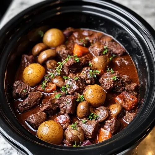 Slow Cooker Beef Bourguignon