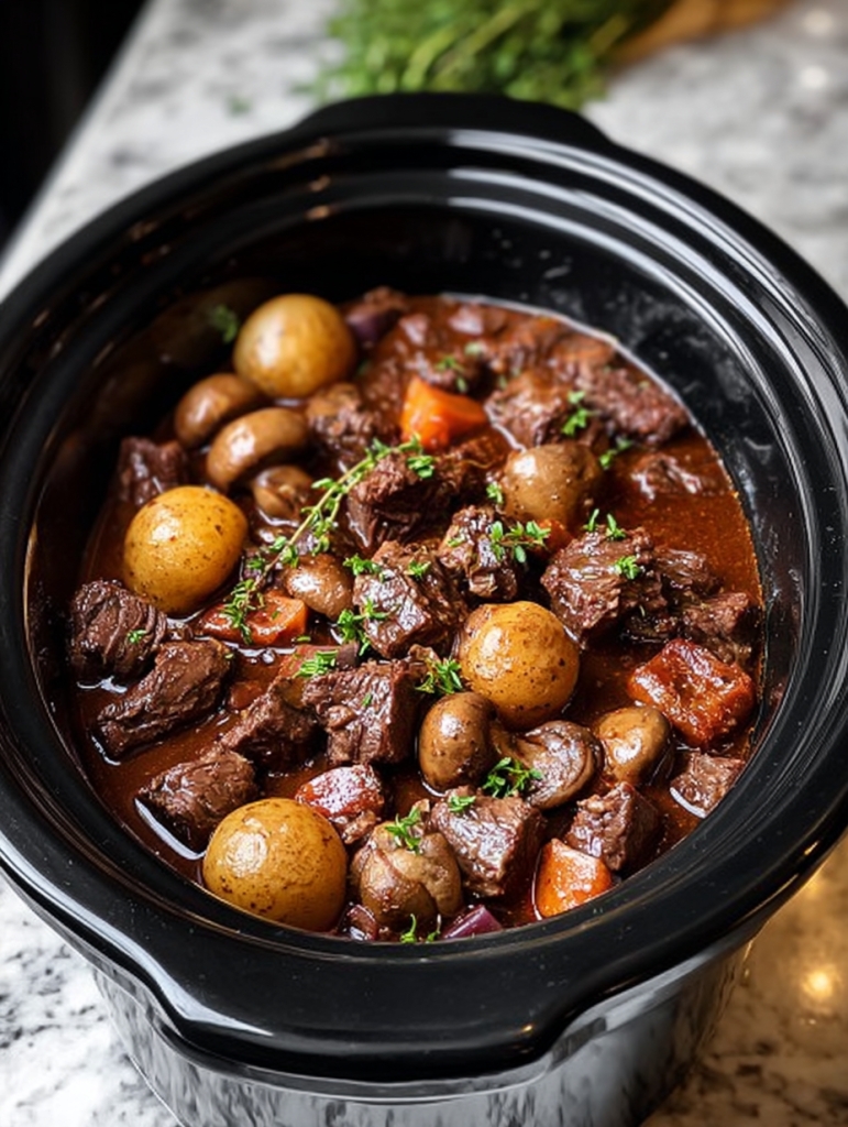 Slow Cooker Beef Bourguignon