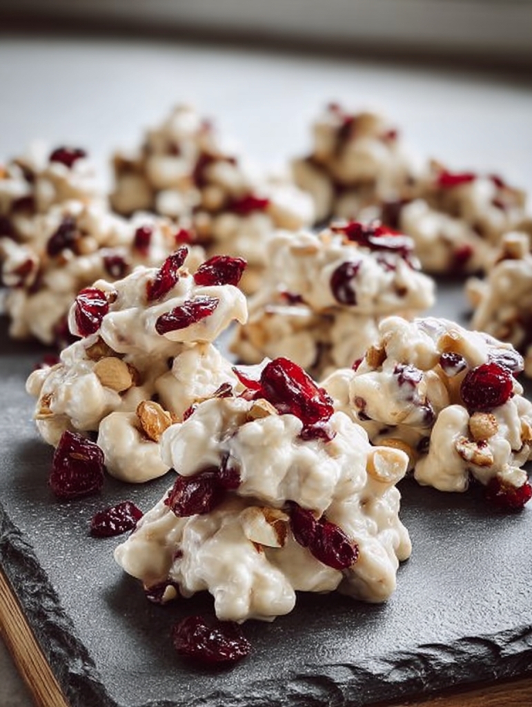 Amish White Cashew Clusters with Cranberries
