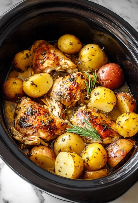 Slow Cooker Herb-Infused Chicken and Potatoes