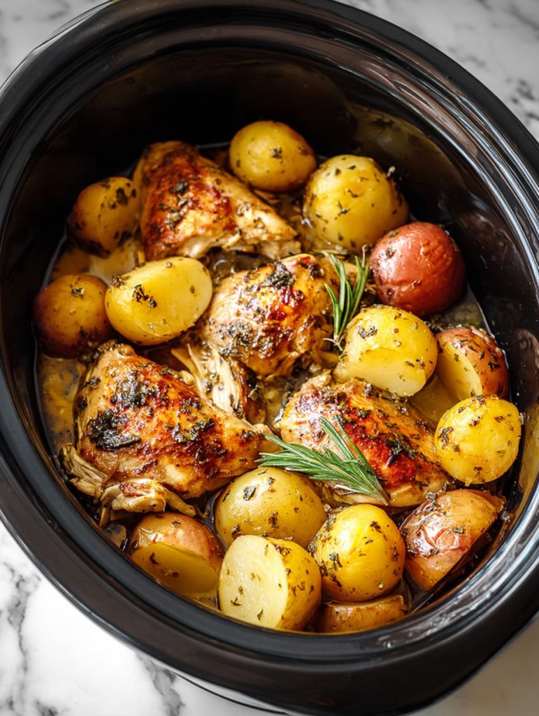 Slow Cooker Herb-Infused Chicken and Potatoes