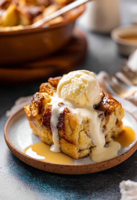 Grandma’s Bread Pudding with Vanilla Cream Sauce