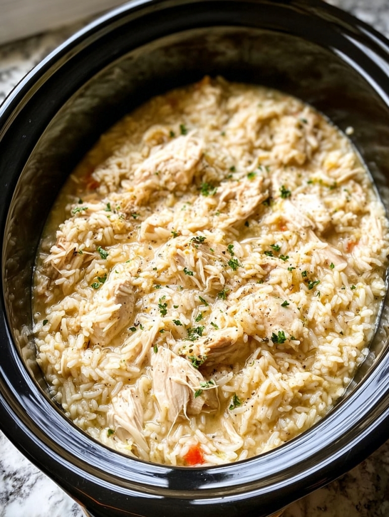 Slow Cooker No Peek Chicken & Rice
