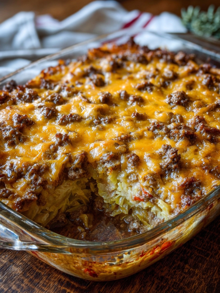 Southern Style Cabbage Beef Bake
