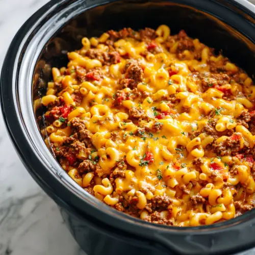 Slow Cooker Cheesy Beef & Macaroni — The Kind of Meal That Feels Like You’ve Been Hugged from the Inside