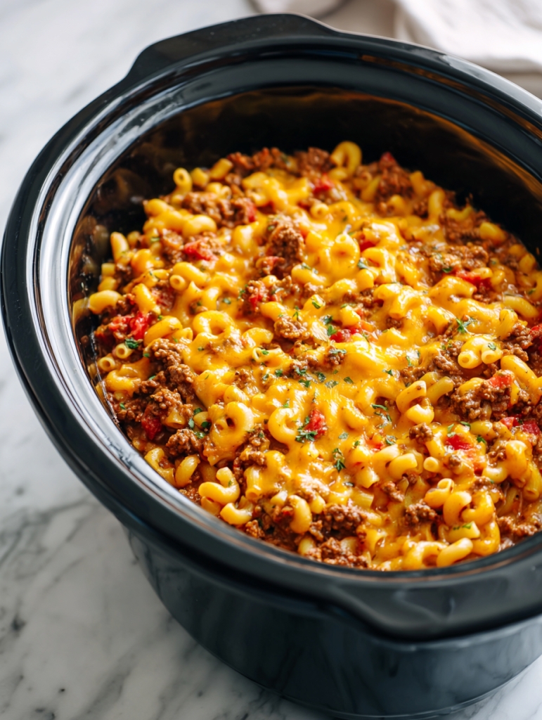Slow Cooker Cheesy Beef & Macaroni — The Kind of Meal That Feels Like You’ve Been Hugged from the Inside