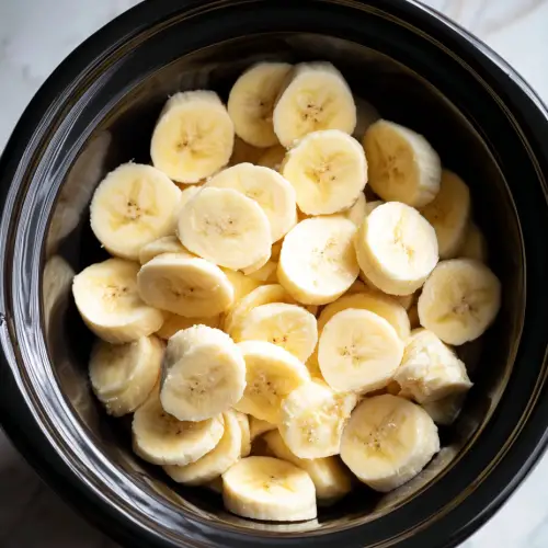 Slow Cooker Banana Foster Pudding