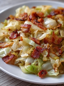 FRIED CABBAGE (WITH BACON, ONION, AND GARLIC)