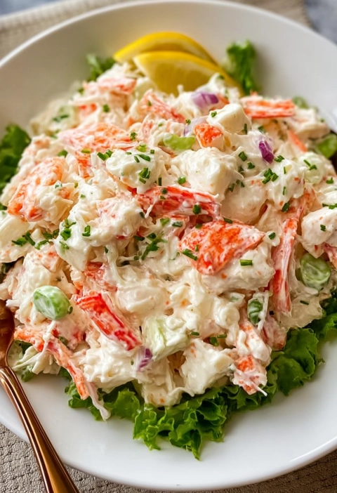 Creamy Seafood Salad with Imitation Crab