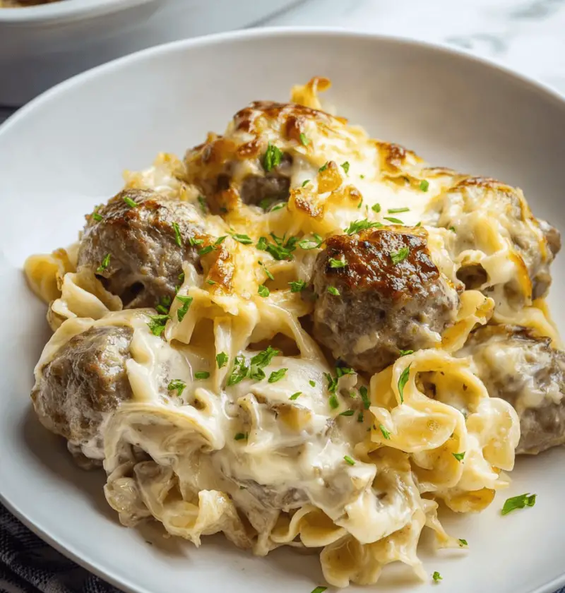 Swedish Meatball Noodle Bake
