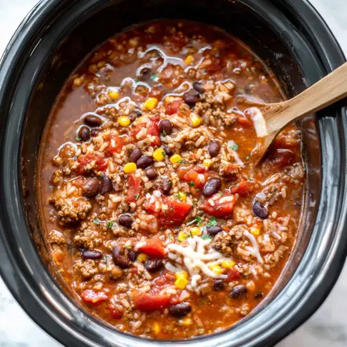 Slow Cooker Taco Rice Soup