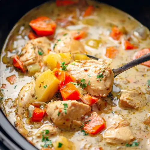 Slow Cooker White Wine Chicken Stew