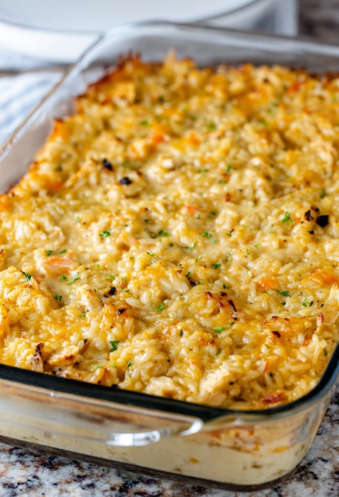 Grandma’s Chicken & Rice Casserole