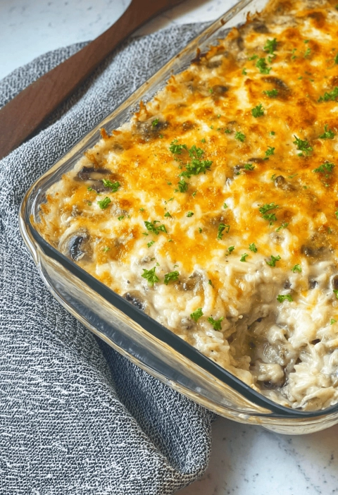 Cheesy Mushroom Rice Casserole