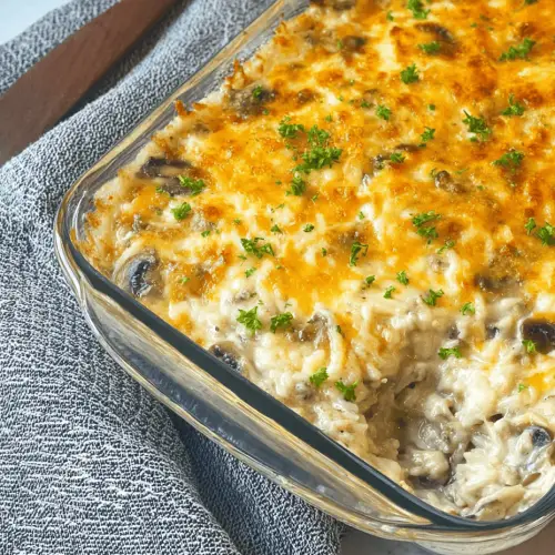 Cheesy Mushroom Rice Casserole