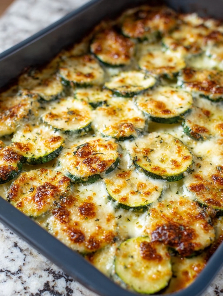 Cheesy Scalloped Zucchini