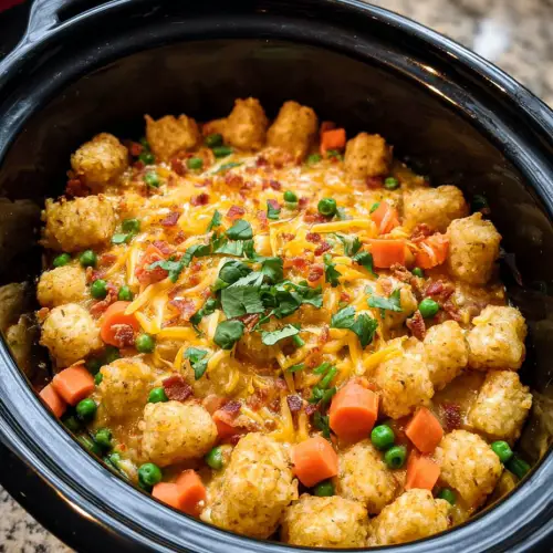 Slow Cooker Chicken Tater Tot Casserole