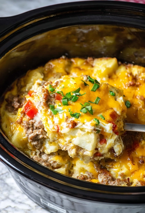 Slow Cooker Overnight Breakfast Casserole