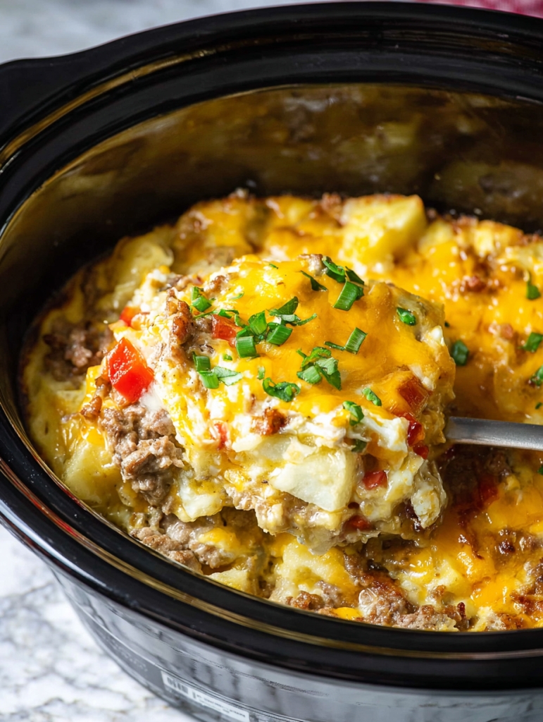 Slow Cooker Overnight Breakfast Casserole