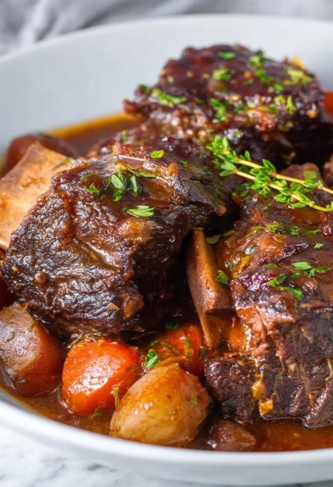 French Braised Short Ribs in Red Wine Sauce