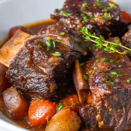 French Braised Short Ribs in Red Wine Sauce