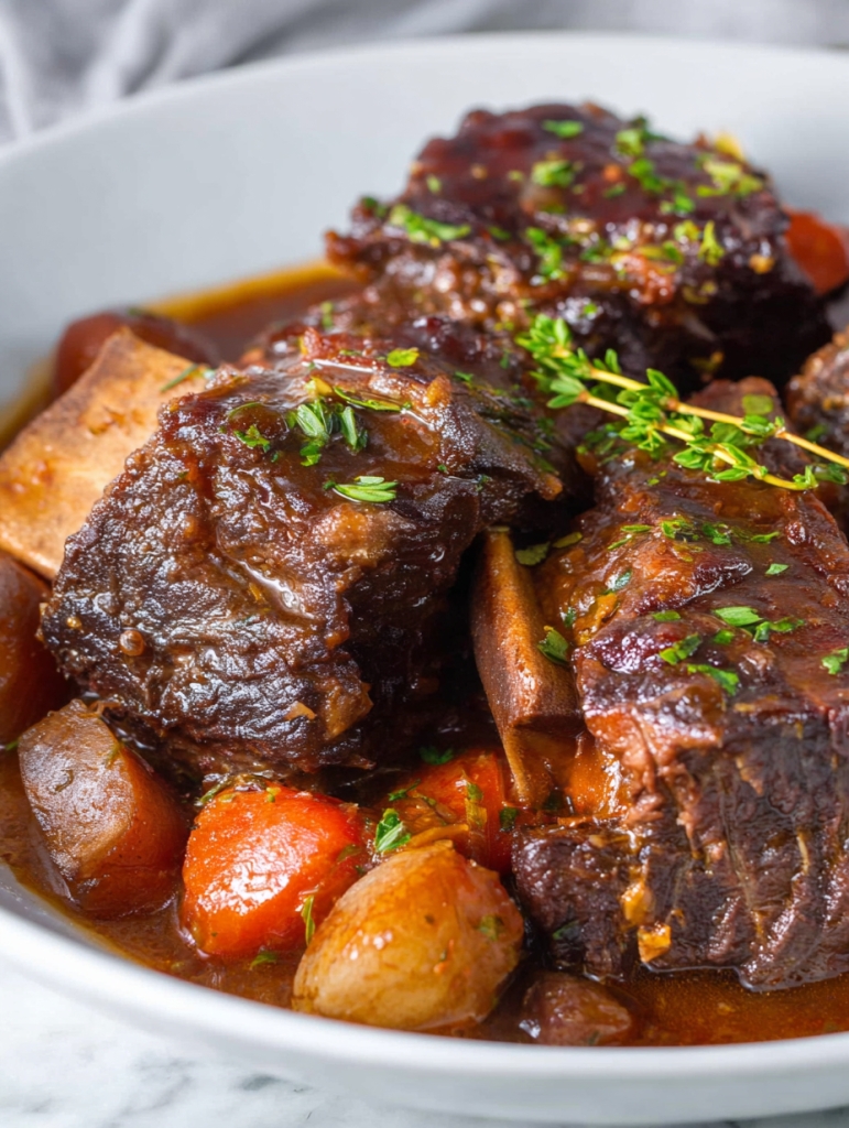 French Braised Short Ribs in Red Wine Sauce