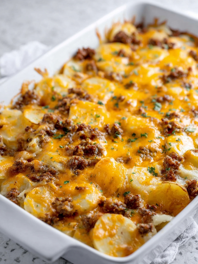 Cheesy Hamburger Potato Casserole