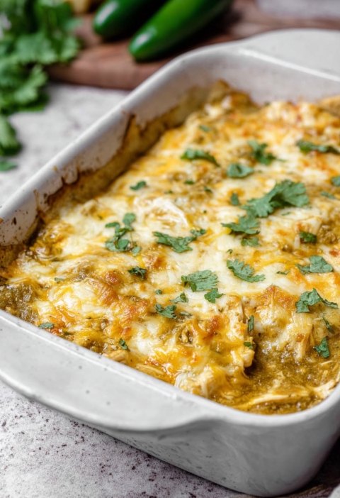 Chile Verde Chicken Tamale Casserole