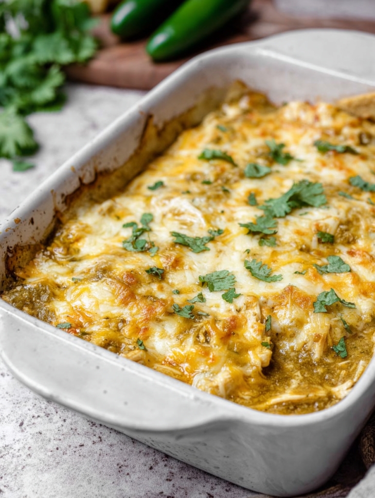 Chile Verde Chicken Tamale Casserole