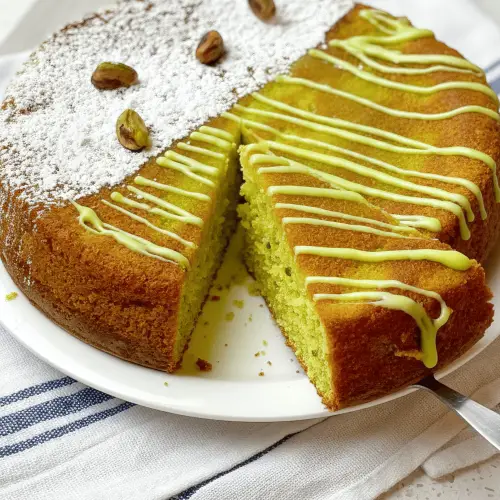 Pistachio Caprese Cake