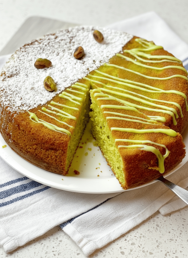Pistachio Caprese Cake