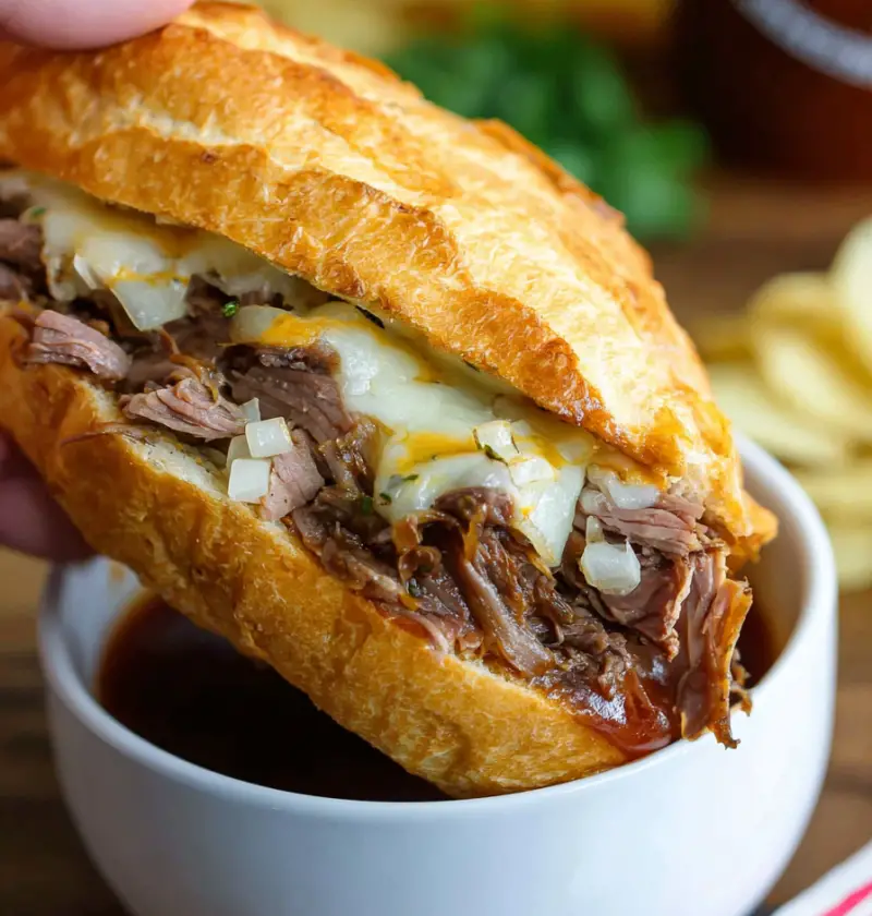 Slow Cooker French Dip Sandwiches