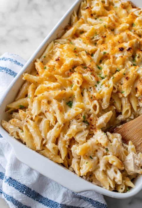 Garlic Parmesan Pasta Casserole