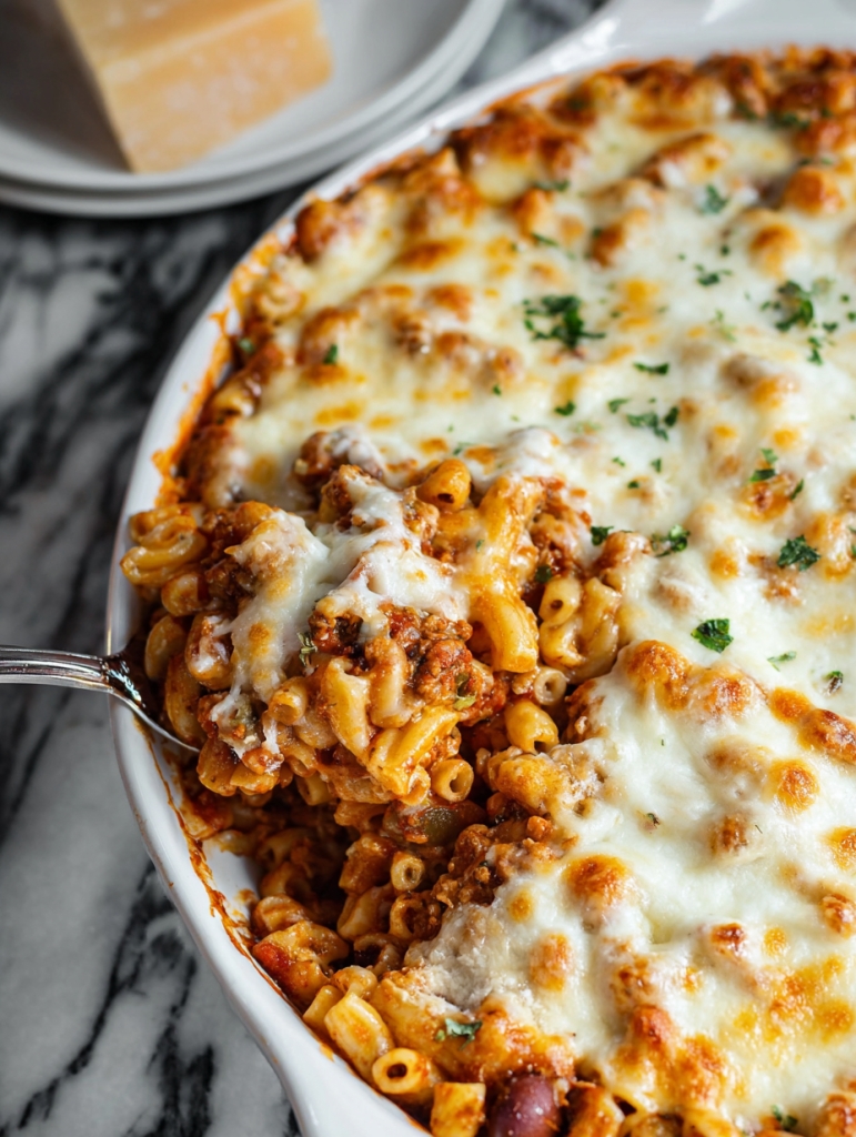 Cheesy Baked Pasta Fagioli