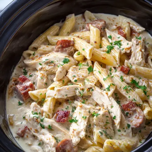 Slow Cooker Cajun Chicken Alfredo