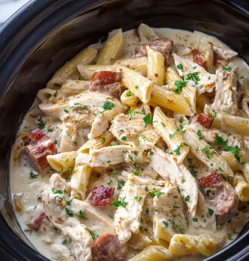 Slow Cooker Cajun Chicken Alfredo