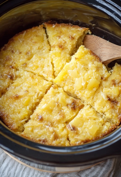 This Slow Cooker Pineapple Spoon Cake Saved My Sunday