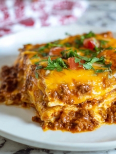 Oven Baked 4-Ingredients Beef Enchilada Casserole